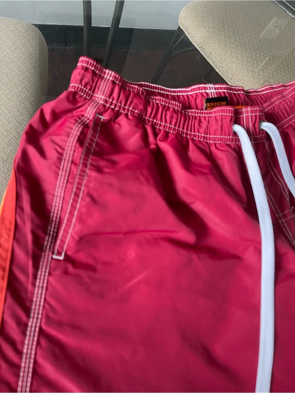 Sundek Men's Red Swim Trunks Regular Fit 14